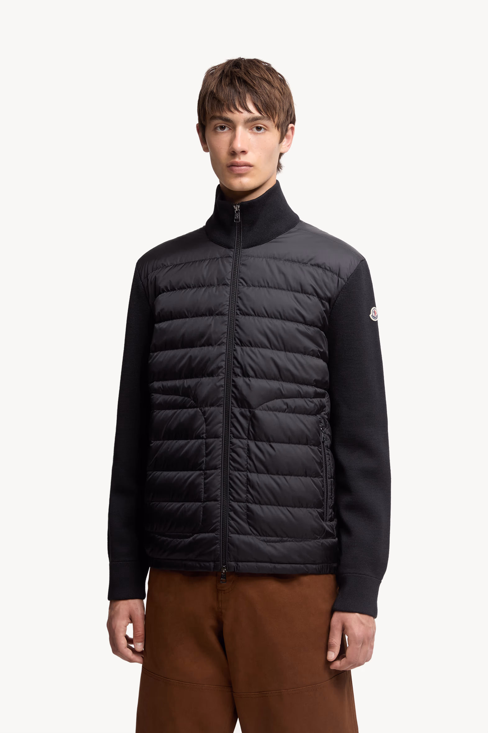 Cardigan zippé matelassé Hommes Noir Moncler 3